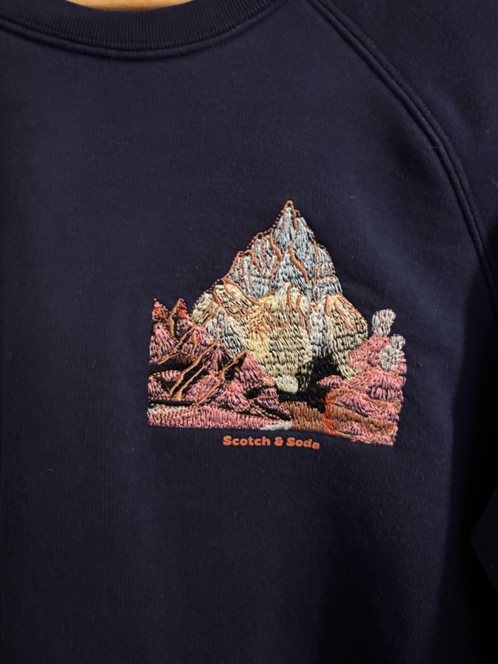 SCOTCH & SODA Embroidered Crewneck Sweatshirt Navy Size XL - Picture 6 of 11
